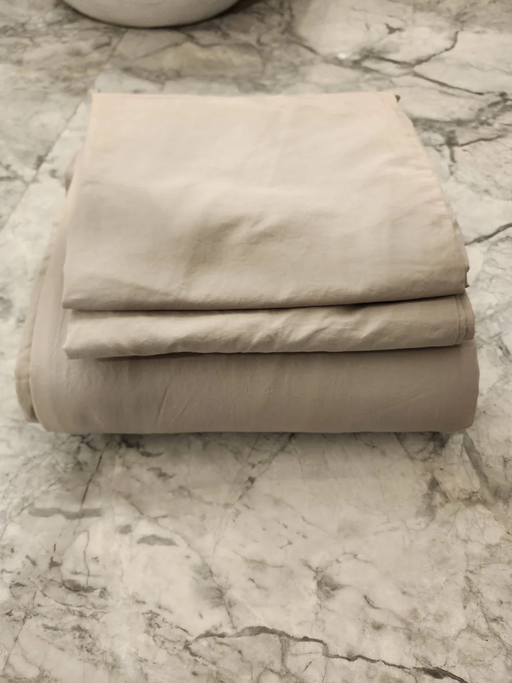 Quince Organic Crisp Percale King Cal King Duvet Cover Toffee